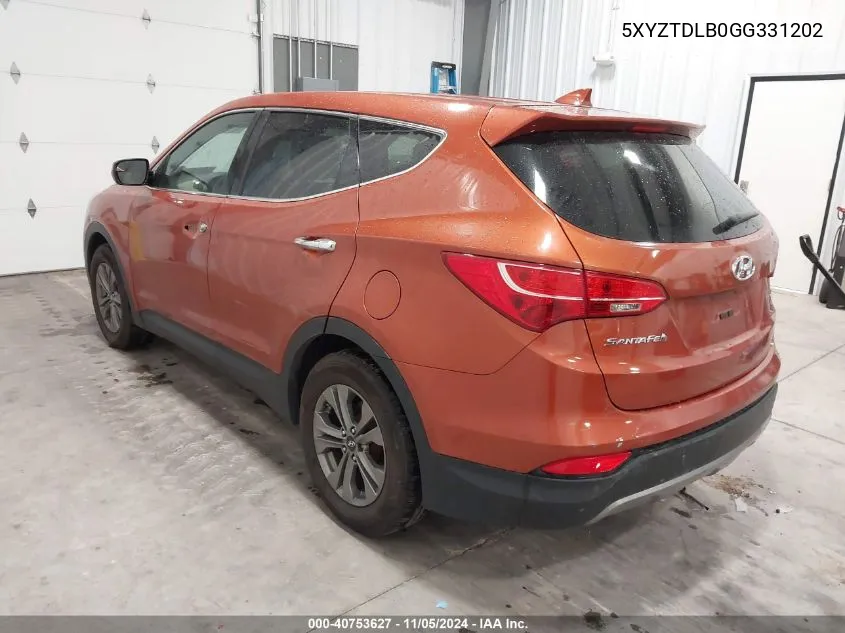 2016 Hyundai Santa Fe Sport 2.4L VIN: 5XYZTDLB0GG331202 Lot: 40753627