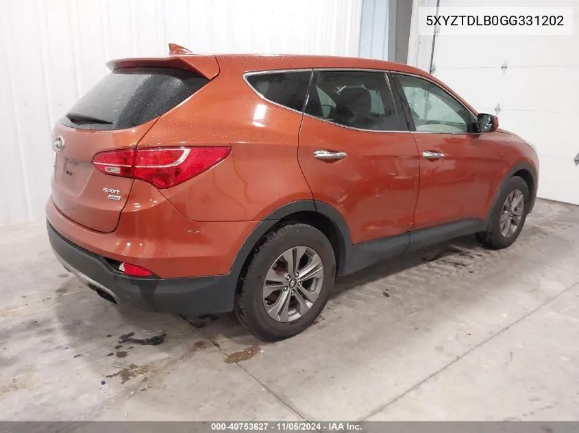 2016 Hyundai Santa Fe Sport 2.4L VIN: 5XYZTDLB0GG331202 Lot: 40753627