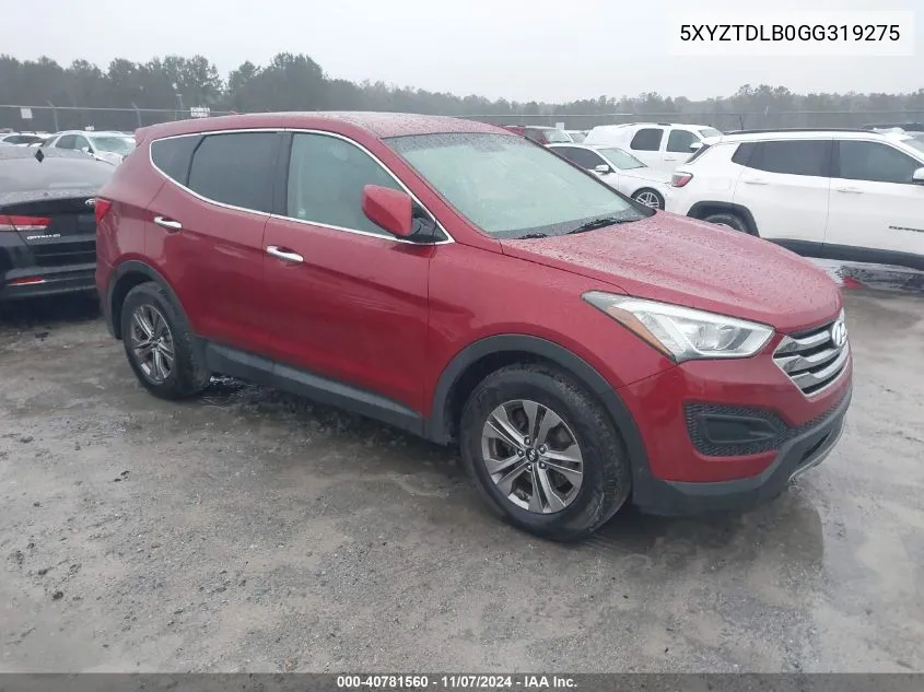 2016 Hyundai Santa Fe Sport 2.4L VIN: 5XYZTDLB0GG319275 Lot: 40781560