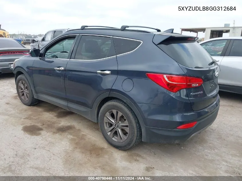 2016 Hyundai Santa Fe Sport 2.4L VIN: 5XYZUDLB8GG312684 Lot: 40798448