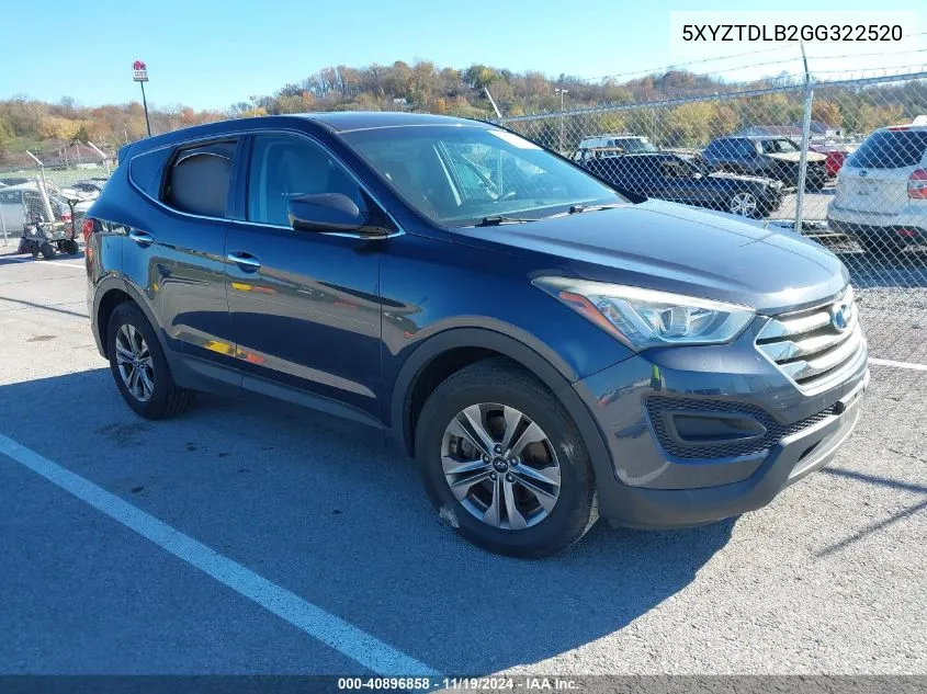 2016 Hyundai Santa Fe Sport 2.4L VIN: 5XYZTDLB2GG322520 Lot: 40896858