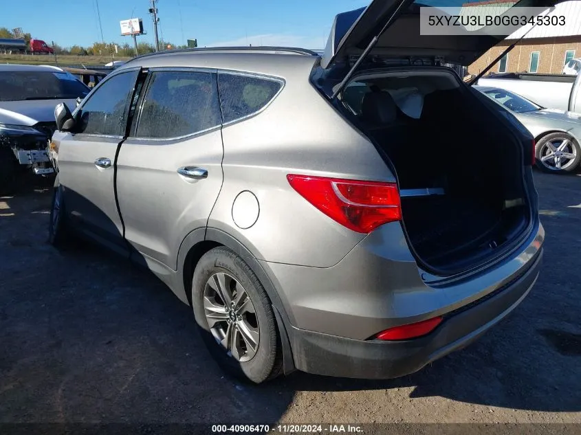 2016 Hyundai Santa Fe Sport 2.4L VIN: 5XYZU3LB0GG345303 Lot: 40906470