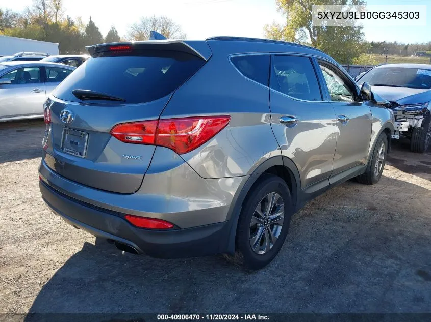 2016 Hyundai Santa Fe Sport 2.4L VIN: 5XYZU3LB0GG345303 Lot: 40906470