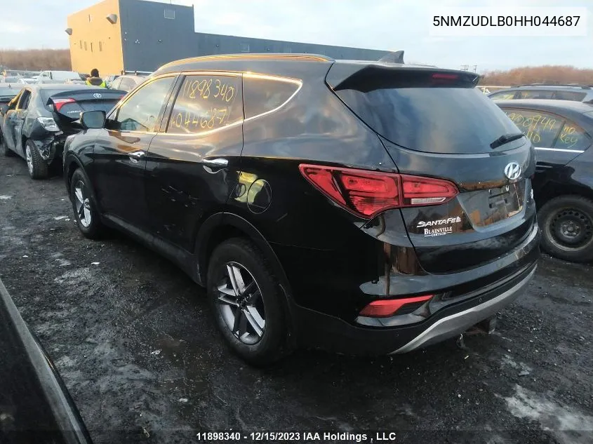 2017 Hyundai Santa Fe VIN: 5NMZUDLB0HH044687 Lot: 11898340