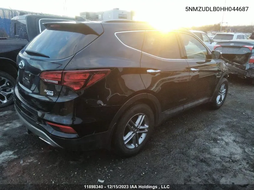 2017 Hyundai Santa Fe VIN: 5NMZUDLB0HH044687 Lot: 11898340