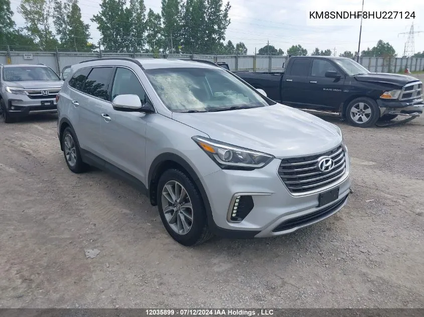 2017 Hyundai Santa Fe Se/Limited VIN: KM8SNDHF8HU227124 Lot: 12035899