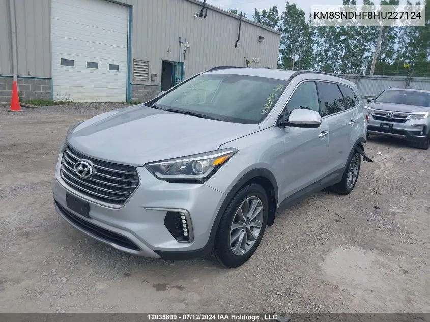 2017 Hyundai Santa Fe Se/Limited VIN: KM8SNDHF8HU227124 Lot: 12035899