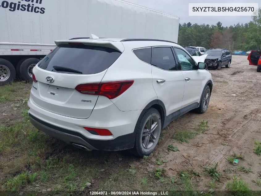 2017 Hyundai Santa Fe Sport VIN: 5XYZT3LB5HG425670 Lot: 12064973