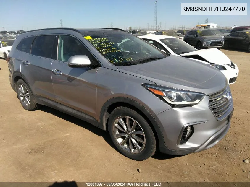 2017 Hyundai Santa Fe Se/Limited VIN: KM8SNDHF7HU247770 Lot: 12081897