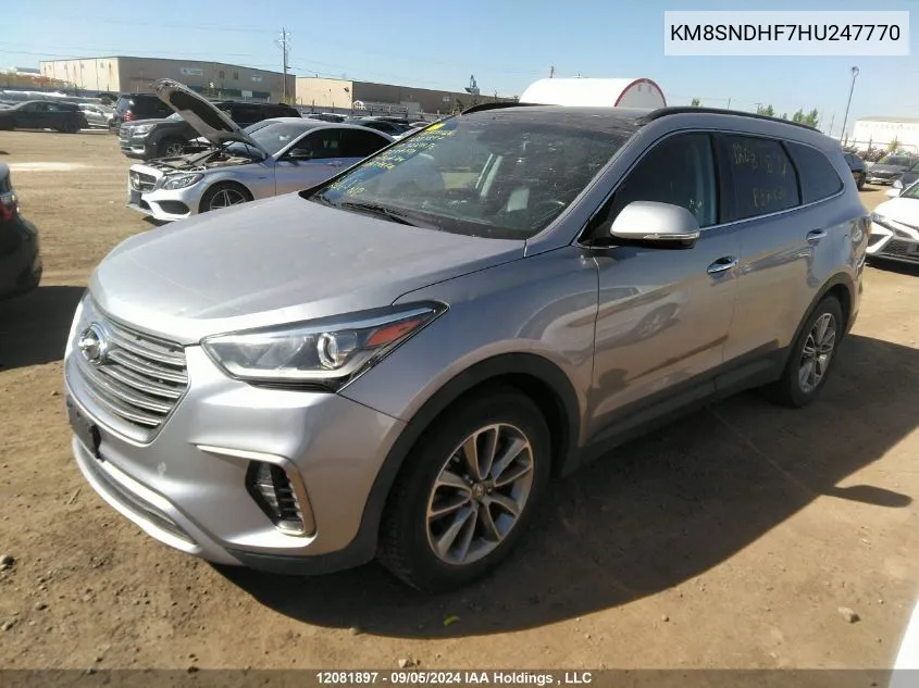 KM8SNDHF7HU247770 2017 Hyundai Santa Fe Se/Limited