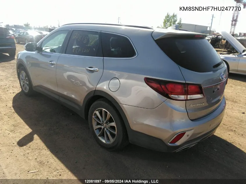 KM8SNDHF7HU247770 2017 Hyundai Santa Fe Se/Limited