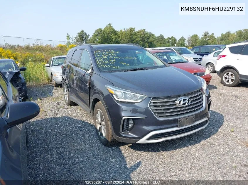 2017 Hyundai Santa Fe Se/Limited VIN: KM8SNDHF6HU229132 Lot: 12093287