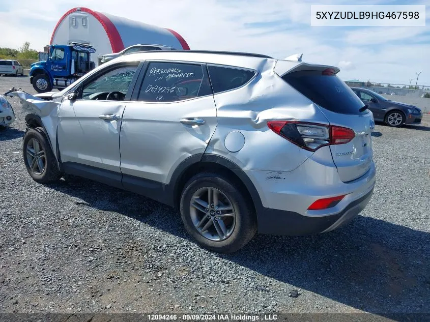 2017 Hyundai Santa Fe Sport 2.4 Se VIN: 5XYZUDLB9HG467598 Lot: 12094246