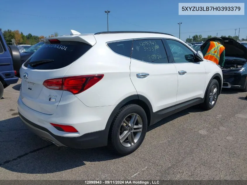 2017 Hyundai Santa Fe Sport VIN: 5XYZU3LB7HG393379 Lot: 12095943