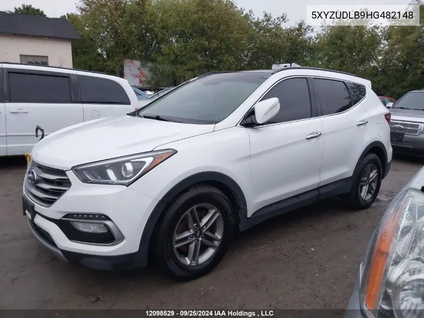 2017 Hyundai Santa Fe Sport VIN: 5XYZUDLB9HG482148 Lot: 12098529