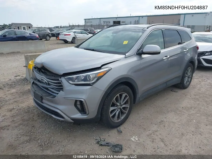 2017 Hyundai Santa Fe Se/Limited VIN: KM8SNDHF0HU204887 Lot: 12105419