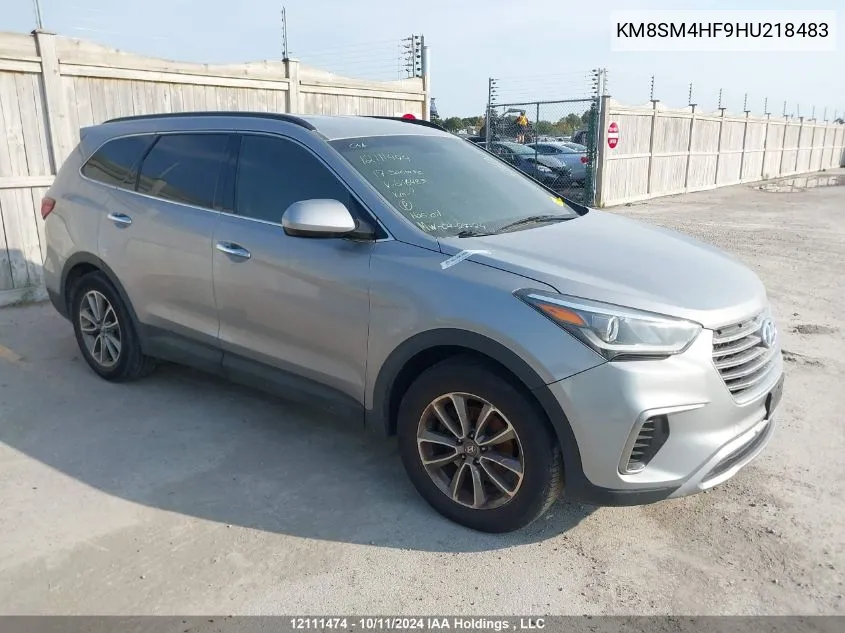 2017 Hyundai Santa Fe Se VIN: KM8SM4HF9HU218483 Lot: 12111474