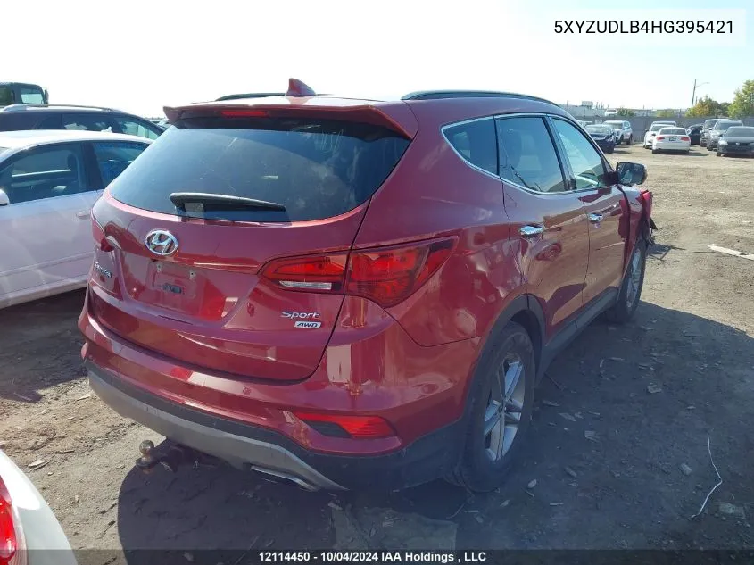 5XYZUDLB4HG395421 2017 Hyundai Santa Fe Sport