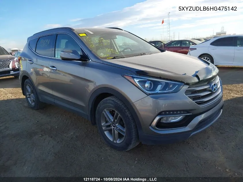 2017 Hyundai Santa Fe Sport VIN: 5XYZUDLB6HG475142 Lot: 12118724