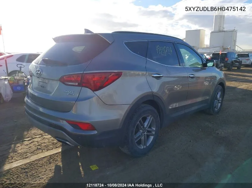 2017 Hyundai Santa Fe Sport VIN: 5XYZUDLB6HG475142 Lot: 12118724