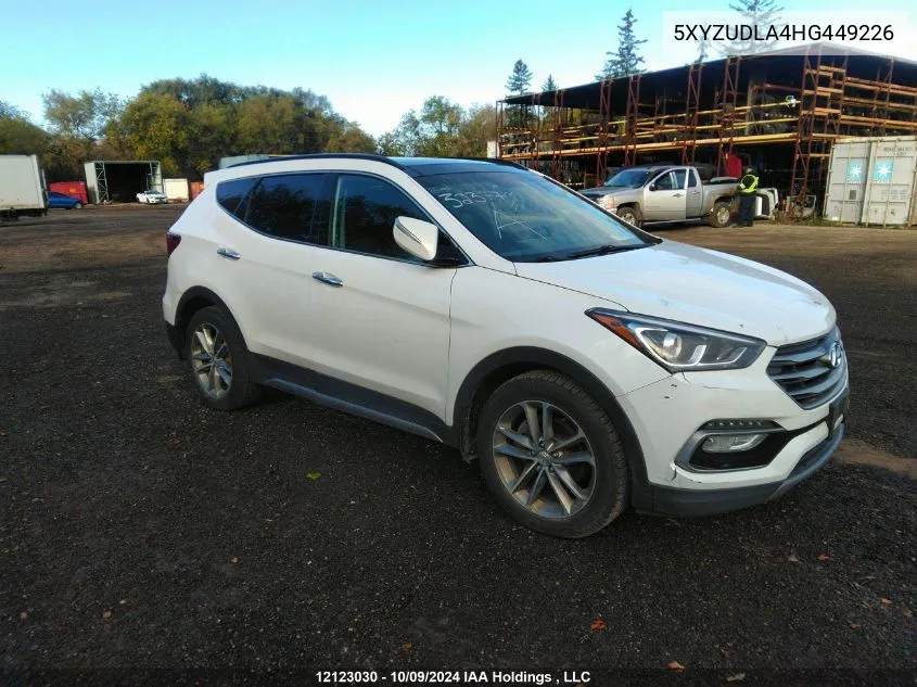 2017 Hyundai Santa Fe Sport VIN: 5XYZUDLA4HG449226 Lot: 12123030