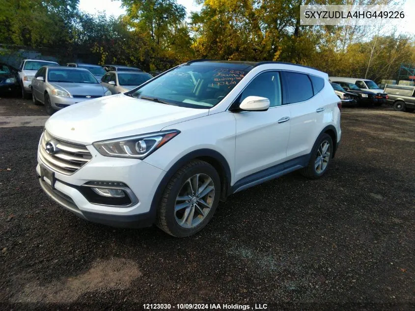 2017 Hyundai Santa Fe Sport VIN: 5XYZUDLA4HG449226 Lot: 12123030