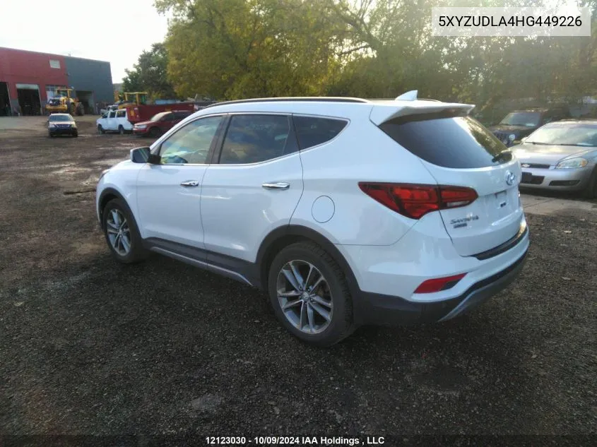 2017 Hyundai Santa Fe Sport VIN: 5XYZUDLA4HG449226 Lot: 12123030