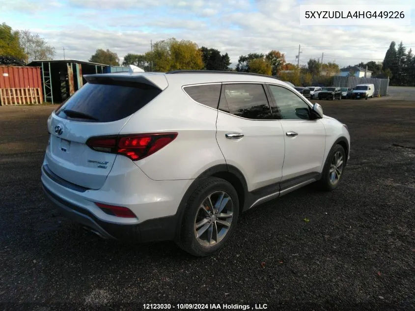 2017 Hyundai Santa Fe Sport VIN: 5XYZUDLA4HG449226 Lot: 12123030