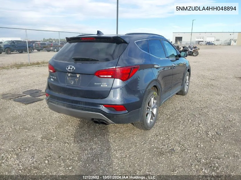 2017 Hyundai Santa Fe Sport VIN: 5NMZUDLA4HH048894 Lot: 12123552