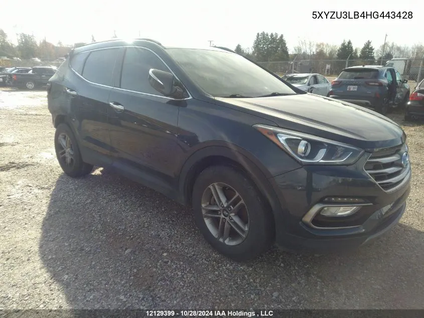 2017 Hyundai Santa Fe Sport VIN: 5XYZU3LB4HG443428 Lot: 12129399