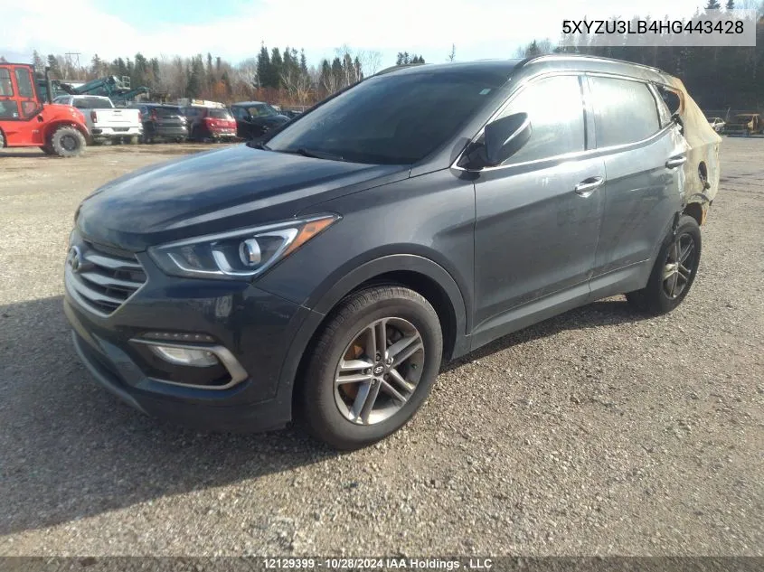 2017 Hyundai Santa Fe Sport VIN: 5XYZU3LB4HG443428 Lot: 12129399