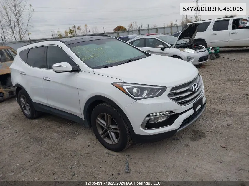 2017 Hyundai Santa Fe Sport 2.4 Se VIN: 5XYZUDLB3HG450005 Lot: 12135491