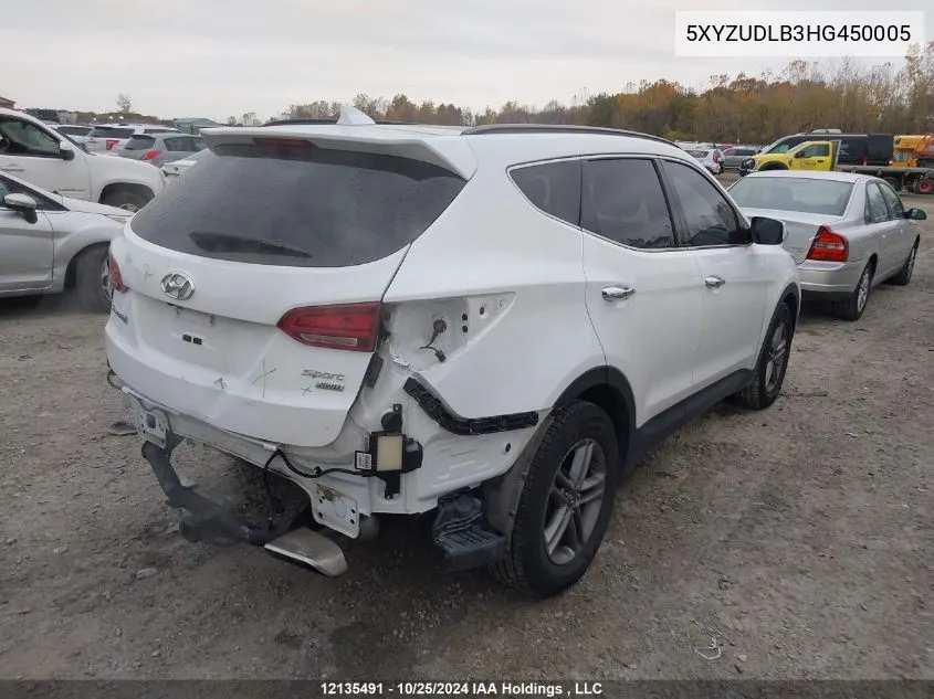 2017 Hyundai Santa Fe Sport 2.4 Se VIN: 5XYZUDLB3HG450005 Lot: 12135491