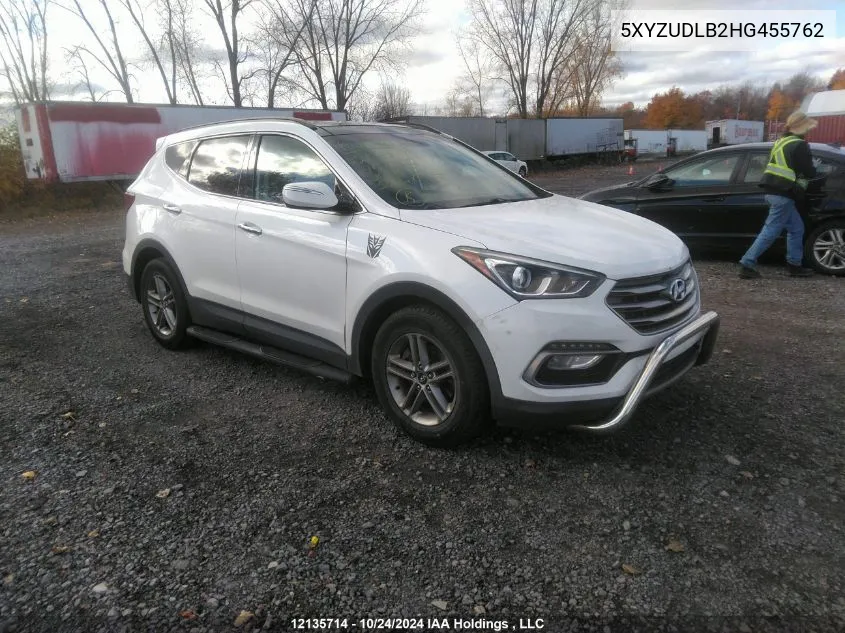 5XYZUDLB2HG455762 2017 Hyundai Santa Fe Sport 2.4 Luxury