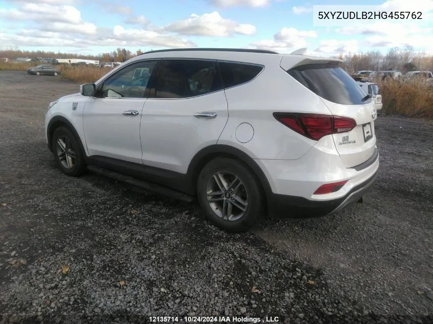 2017 Hyundai Santa Fe Sport 2.4 Luxury VIN: 5XYZUDLB2HG455762 Lot: 12135714