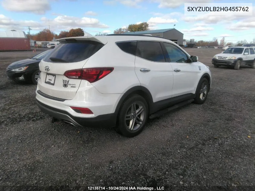 2017 Hyundai Santa Fe Sport 2.4 Luxury VIN: 5XYZUDLB2HG455762 Lot: 12135714