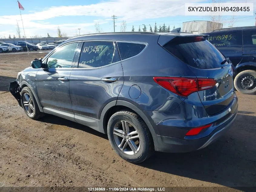 2017 Hyundai Santa Fe Sport 2.4 Se VIN: 5XYZUDLB1HG428455 Lot: 12136969