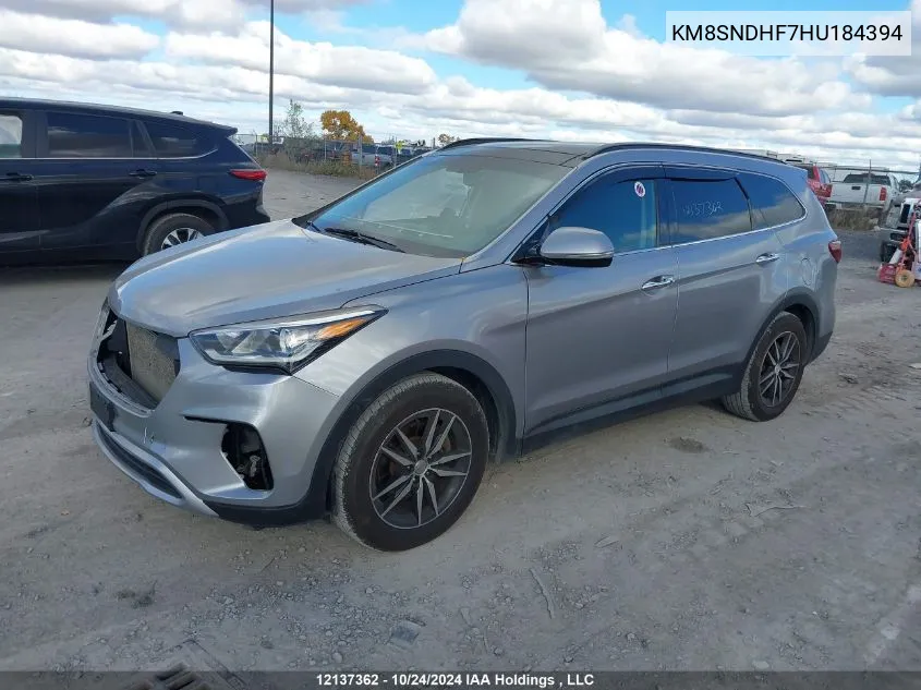 2017 Hyundai Santa Fe Se/Limited VIN: KM8SNDHF7HU184394 Lot: 12137362