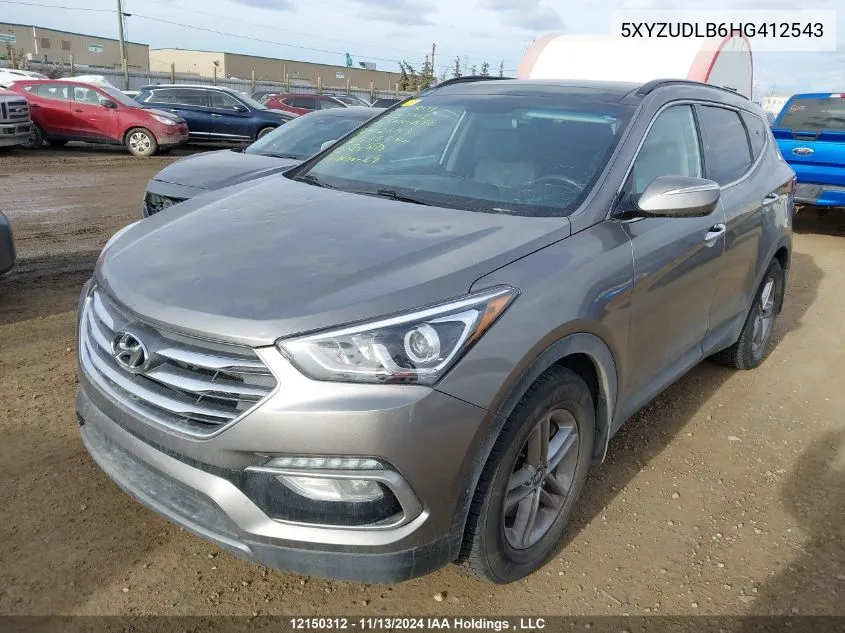 2017 Hyundai Santa Fe Sport VIN: 5XYZUDLB6HG412543 Lot: 12150312