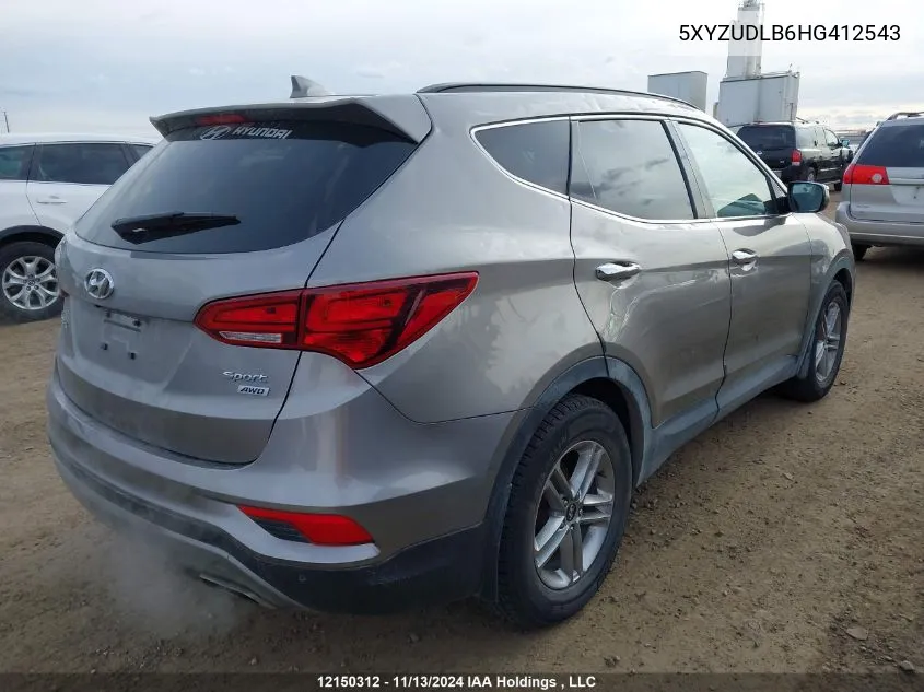 2017 Hyundai Santa Fe Sport VIN: 5XYZUDLB6HG412543 Lot: 12150312