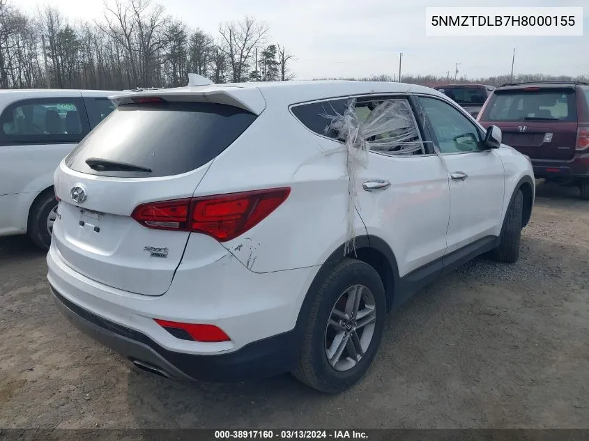 2017 Hyundai Santa Fe Sport 2.4L VIN: 5NMZTDLB7H8000155 Lot: 38917160