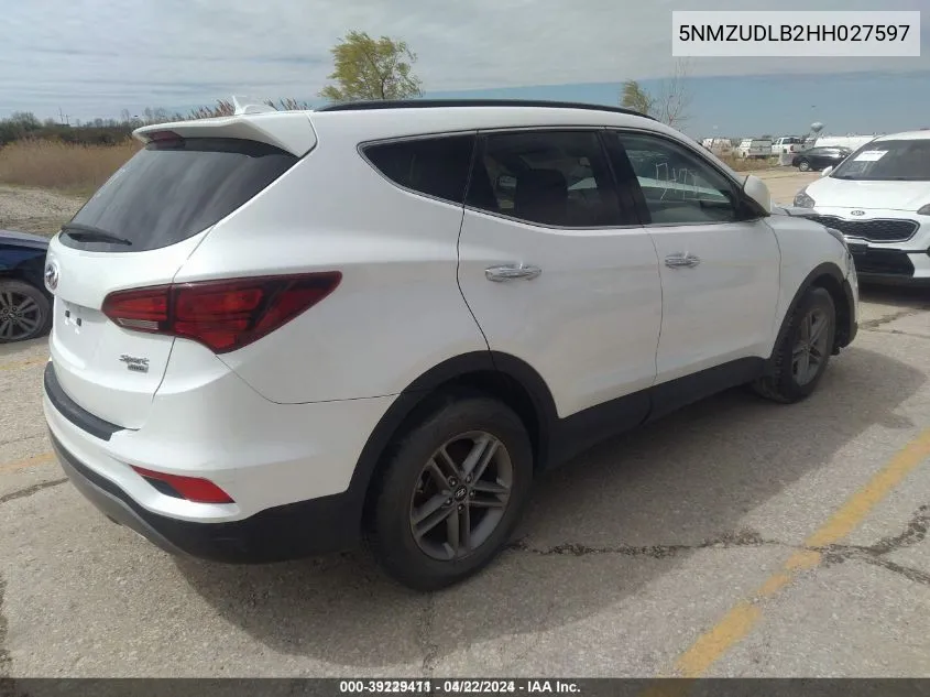 2017 Hyundai Santa Fe Sport 2.4L VIN: 5NMZUDLB2HH027597 Lot: 39229411