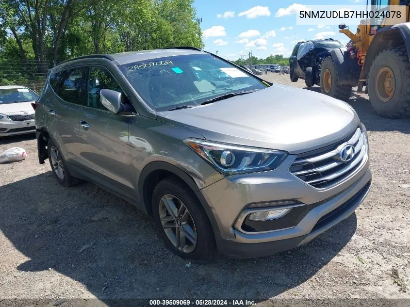 2017 Hyundai Santa Fe Sport 2.4L VIN: 5NMZUDLB7HH024078 Lot: 39509069