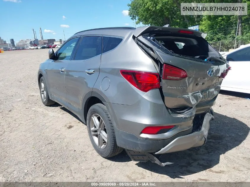 2017 Hyundai Santa Fe Sport 2.4L VIN: 5NMZUDLB7HH024078 Lot: 39509069