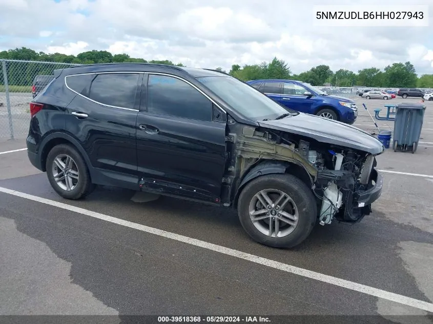 2017 Hyundai Santa Fe Sport 2.4L VIN: 5NMZUDLB6HH027943 Lot: 39518368