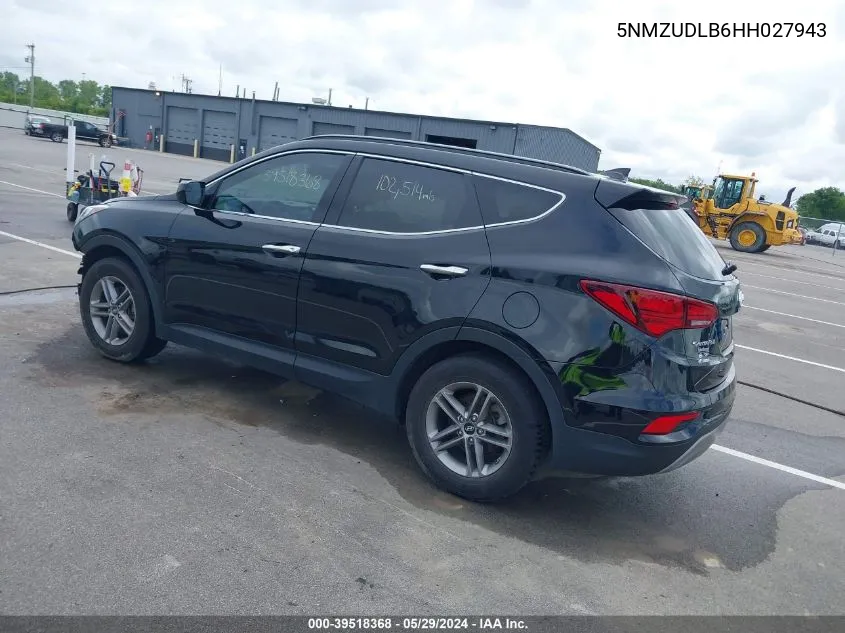 5NMZUDLB6HH027943 2017 Hyundai Santa Fe Sport 2.4L