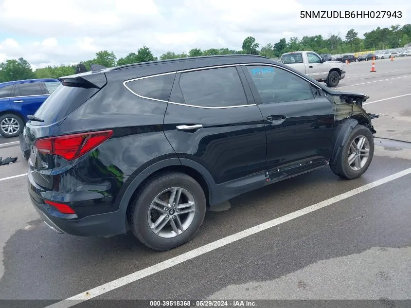 2017 Hyundai Santa Fe Sport 2.4L VIN: 5NMZUDLB6HH027943 Lot: 39518368