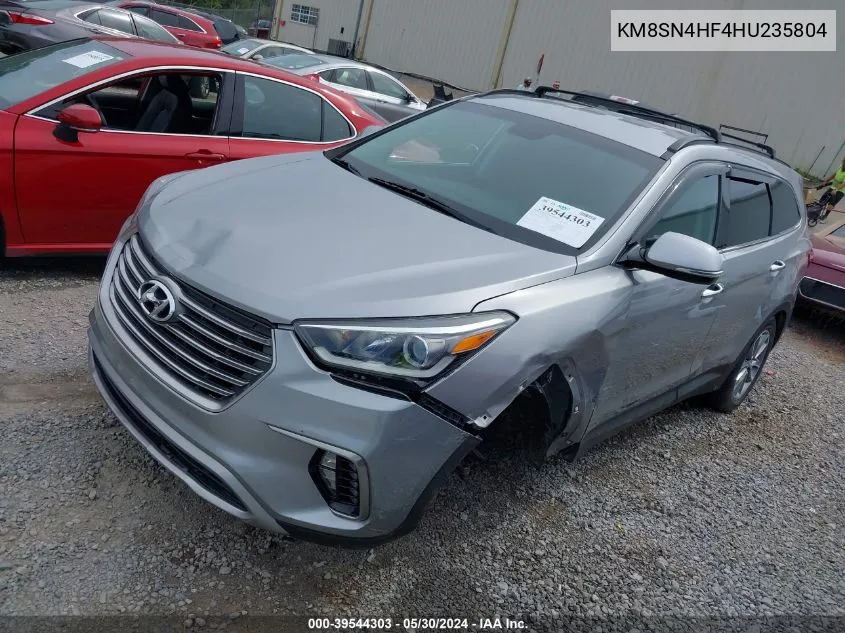 2017 Hyundai Santa Fe Se VIN: KM8SN4HF4HU235804 Lot: 39544303