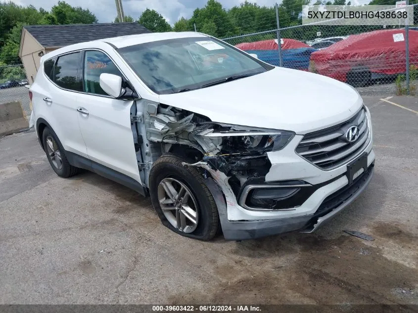 2017 Hyundai Santa Fe Sport 2.4L VIN: 5XYZTDLB0HG438638 Lot: 39603422