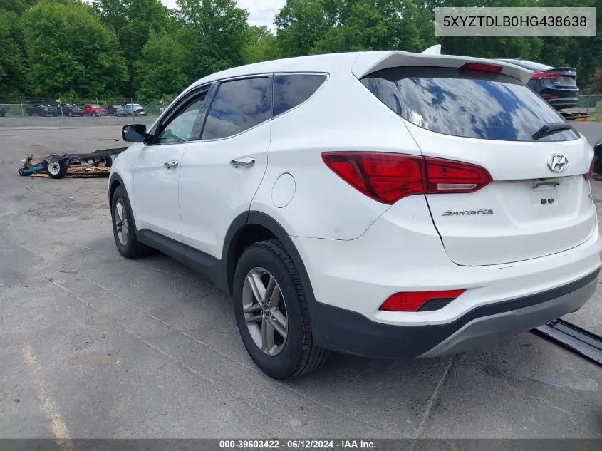 5XYZTDLB0HG438638 2017 Hyundai Santa Fe Sport 2.4L